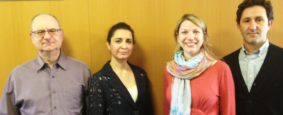 The organizers of the conference: From left, Beshara Doumani, Dima Amso, Sarah Tobin, and Carl Saab. Missing is Tala Doumani.