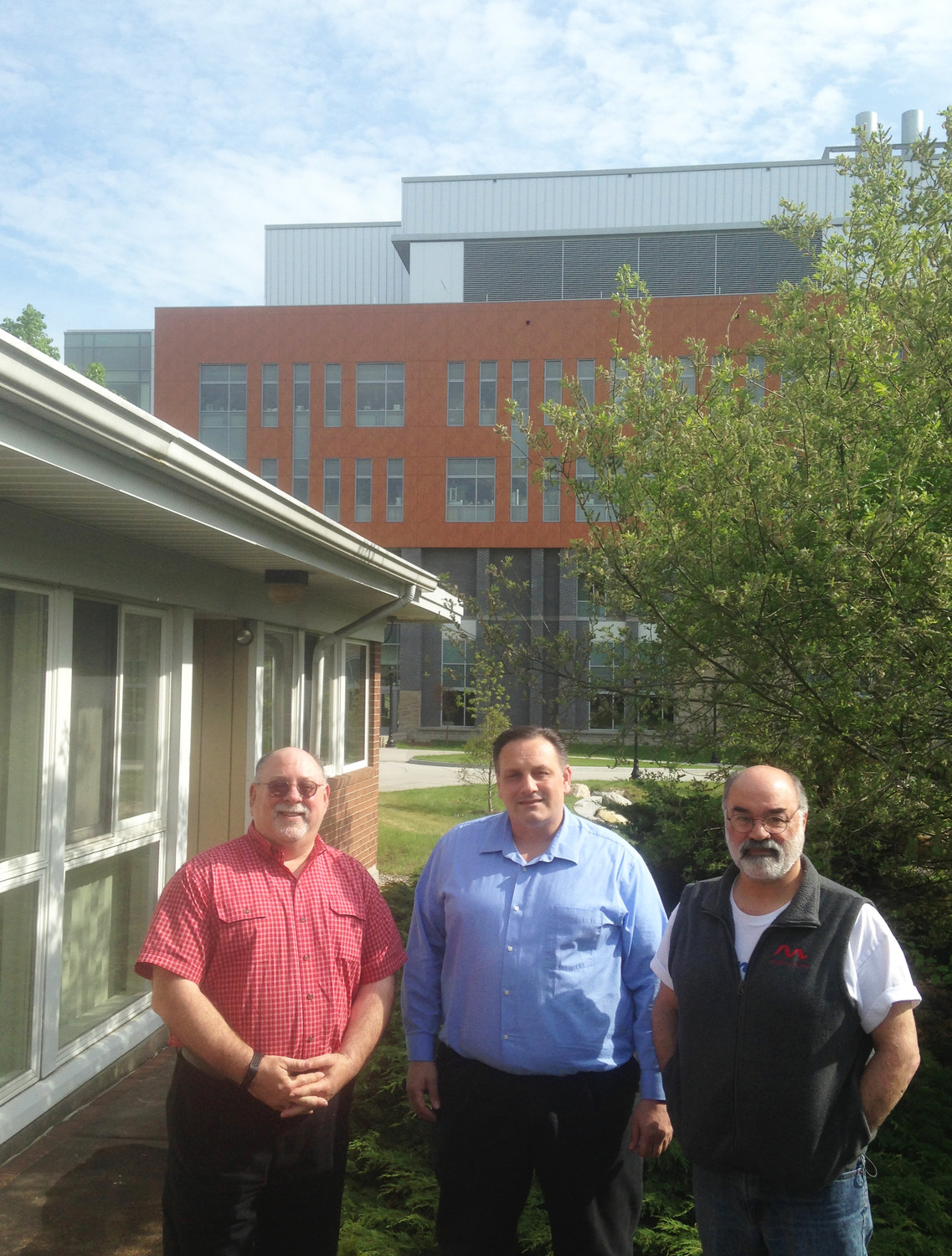 The MindImmune team: Stevin Zorn, CEO, left; Brian Campbell, VP for Pharmacology, center, and Frank Menniti, CSO, right. Missing from photo: Robert Nelson, VP for Exploratory Biology.