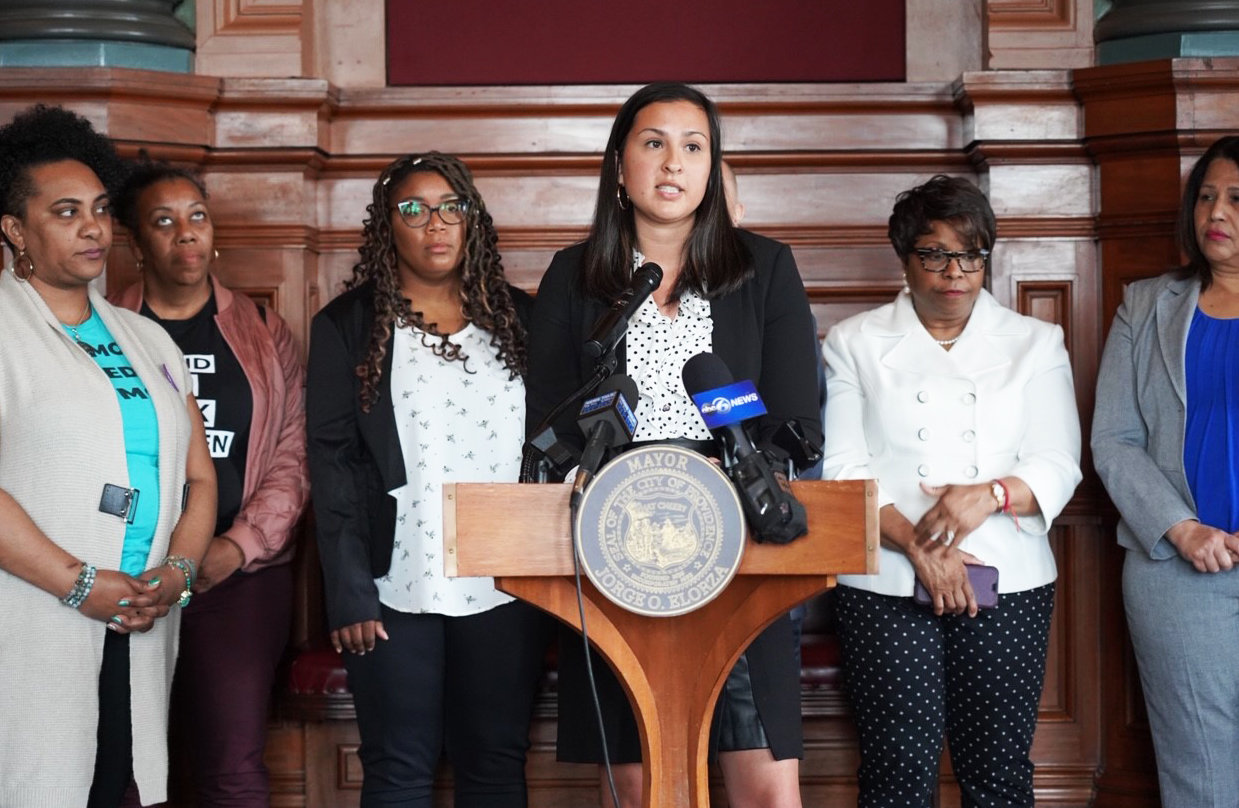 The news conference at Providence City Hall on March 10 to announce $20,000 in grants to support local doulas.