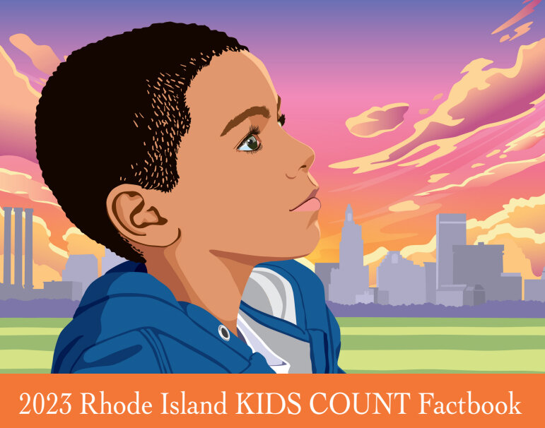 The front cover illustration of the 2023 Rhode Island Kids Count Factbook, which will be unveiled on Monday morning, May 15.